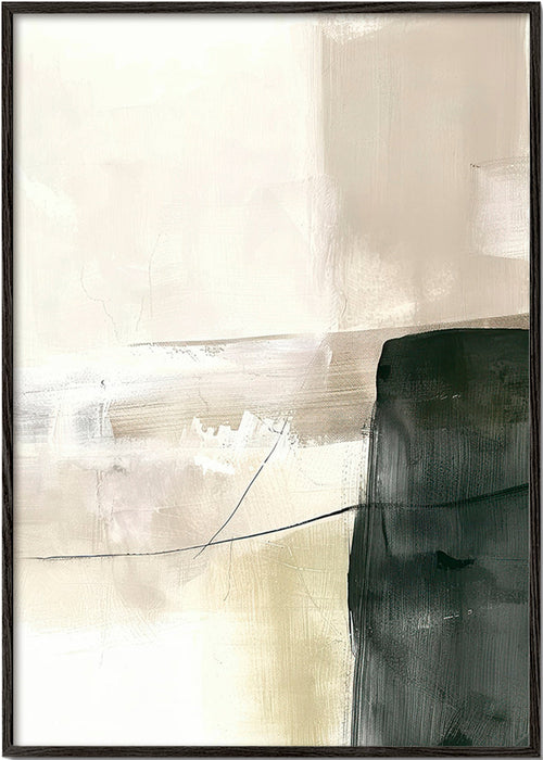 Verticaal abstract kunstwerk met donker blok – Black Frame