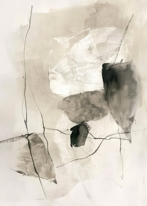 Abstracte kunst met inktwassing
