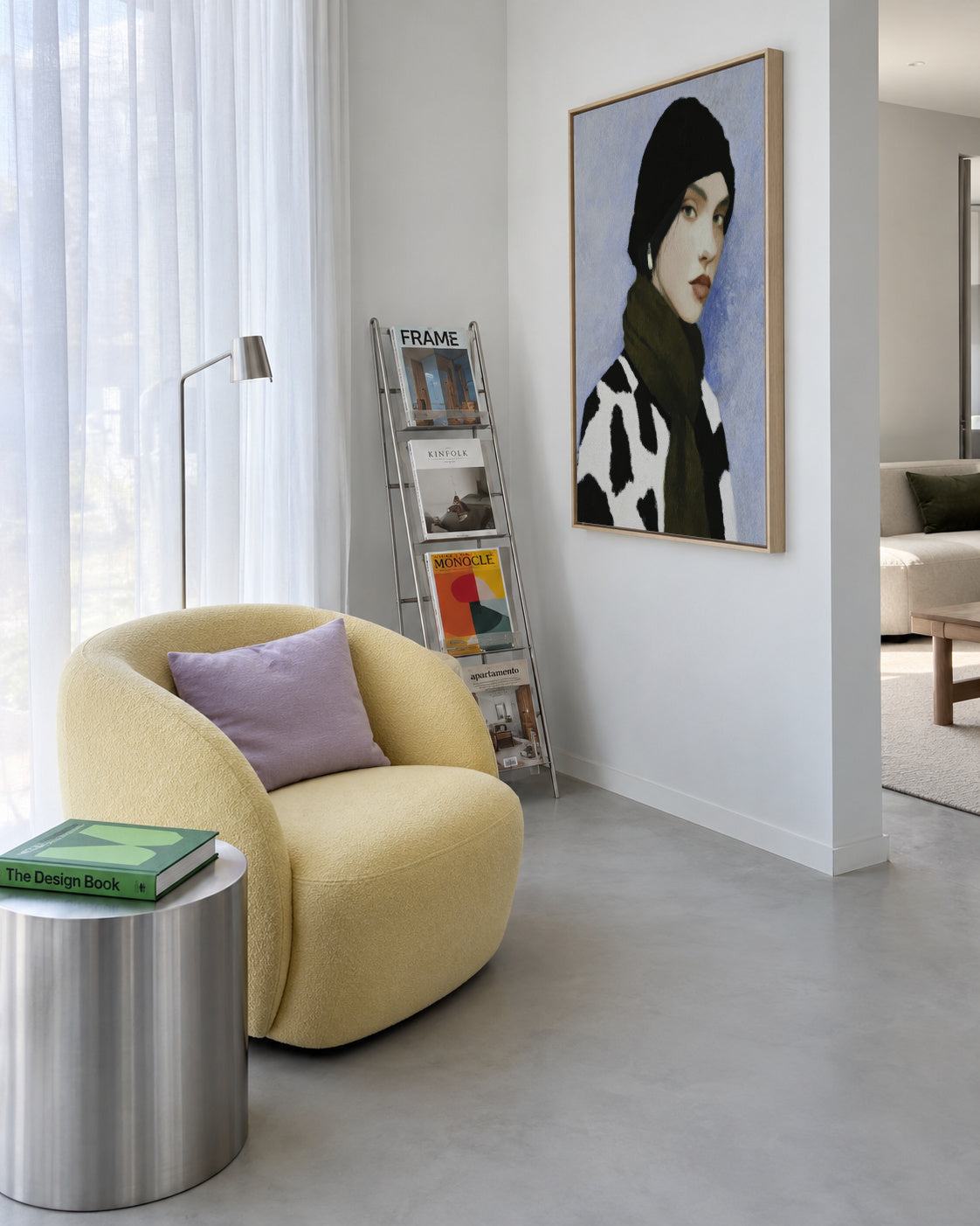 Cow Print Scarf - Framed canvas in an interior