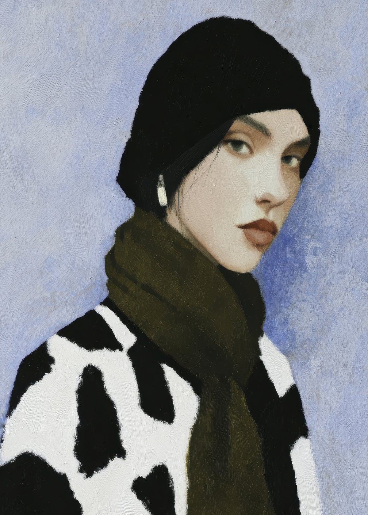 Cow Print Scarf - Unframed art print