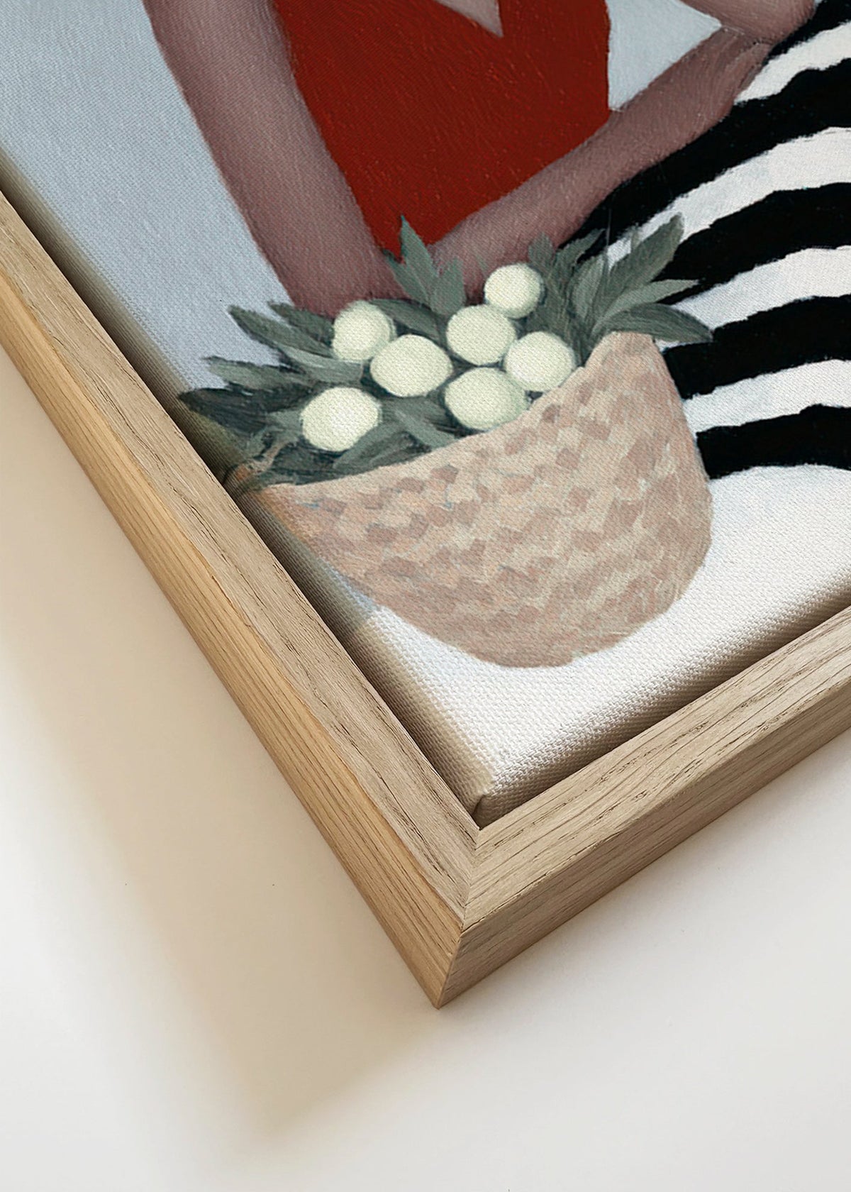 Illustratie vrouw in rode jurk – Canvas detail