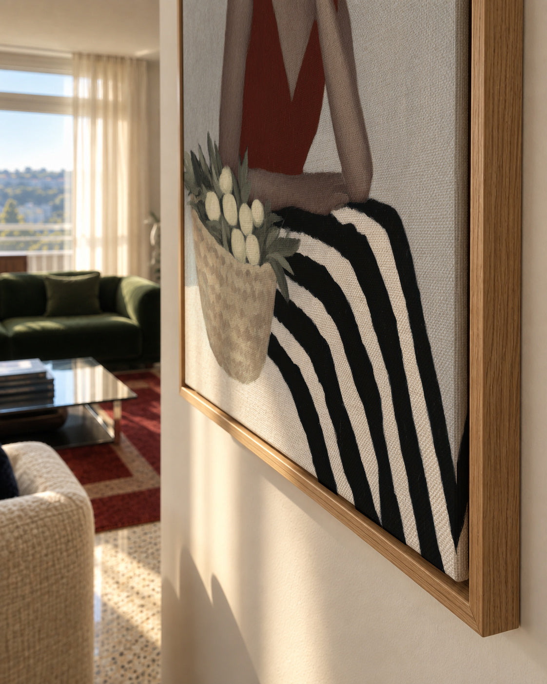 Red Velvet Dress - Framed canvas detail