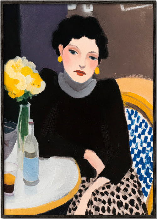 Keuken kunst: portret in café – Black Frame