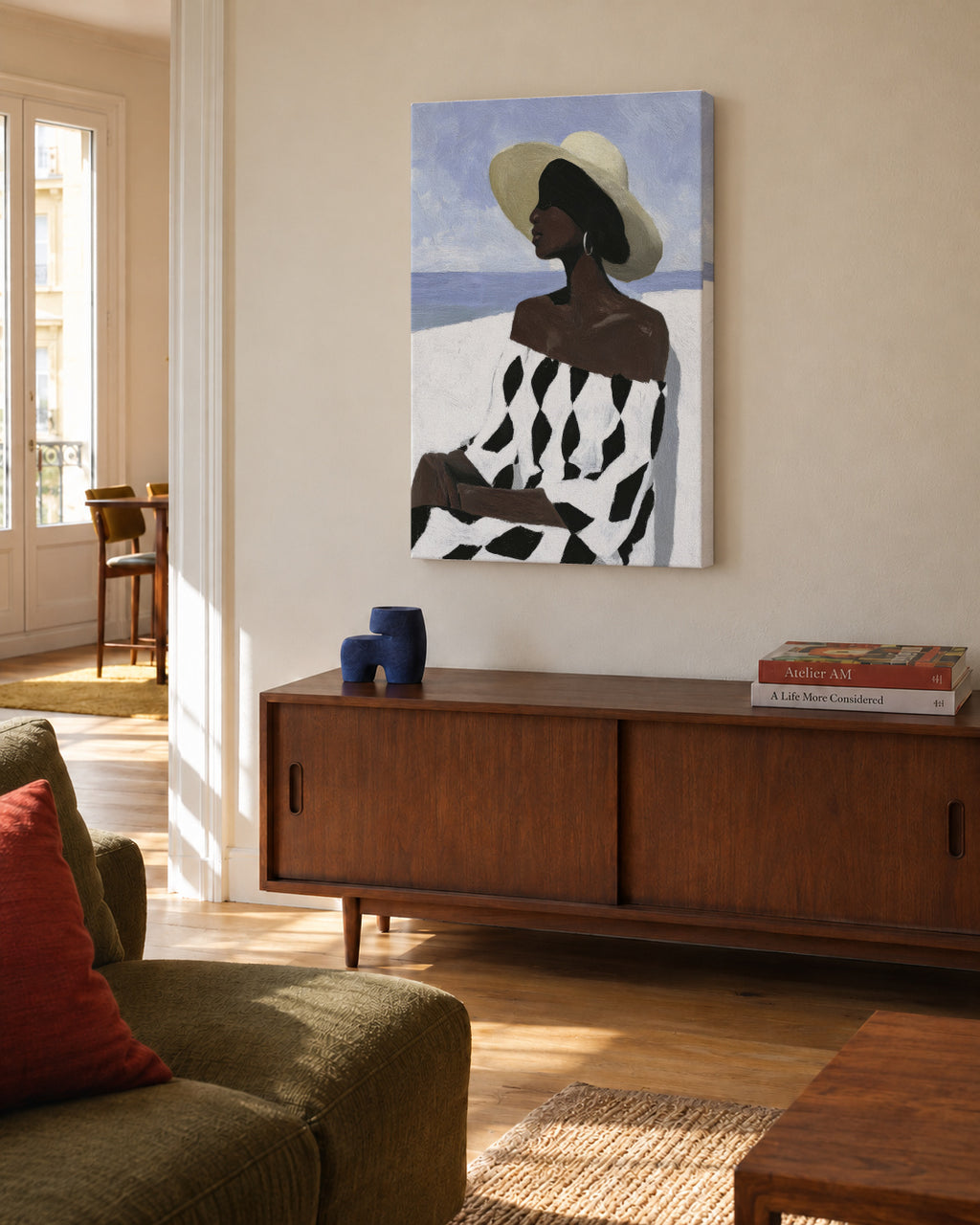 Checked Dress Summer - Unframed canvas in an interior
