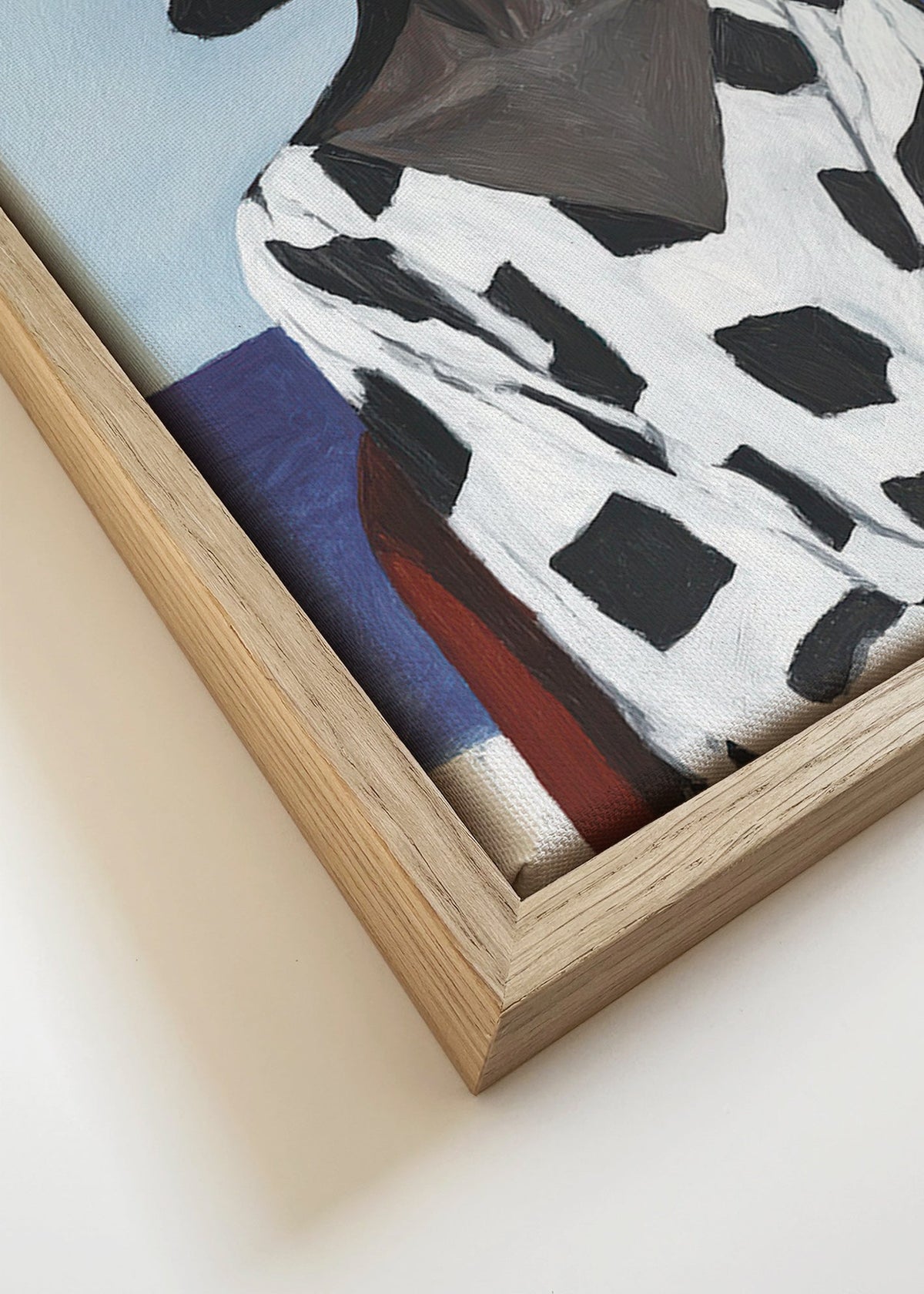 Portretkunstwerk vrouw met hoed aan zee – Canvas detail
