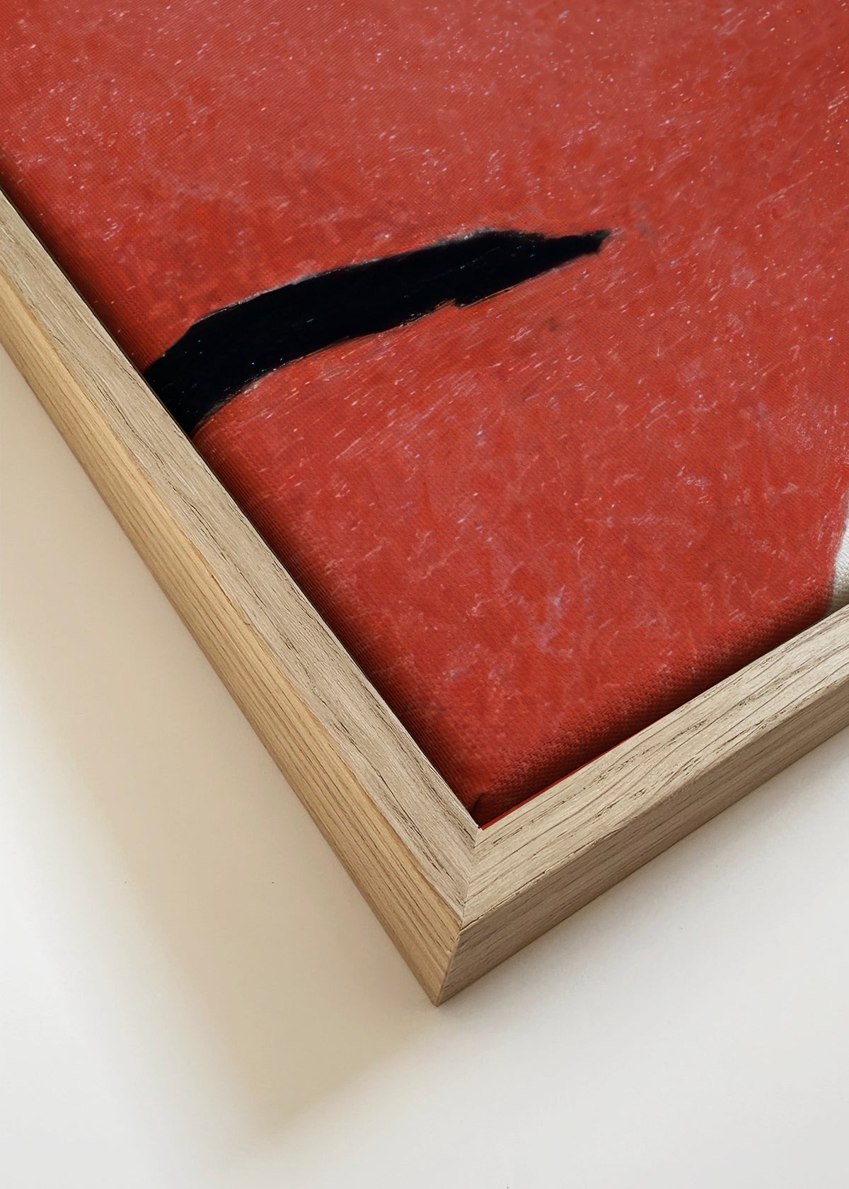Red Dress Reflection - Framed canvas detail