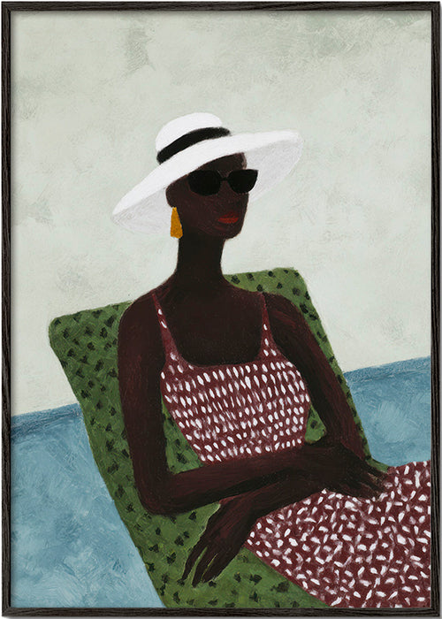 Elegante illustratie van liggende figuur – Black Frame