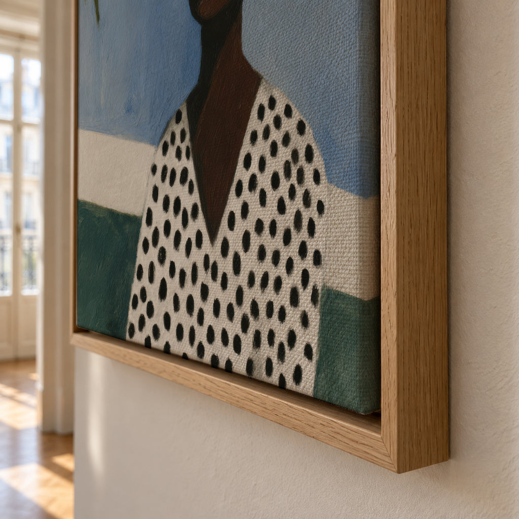 Palm Shade Portrait - Framed canvas detail