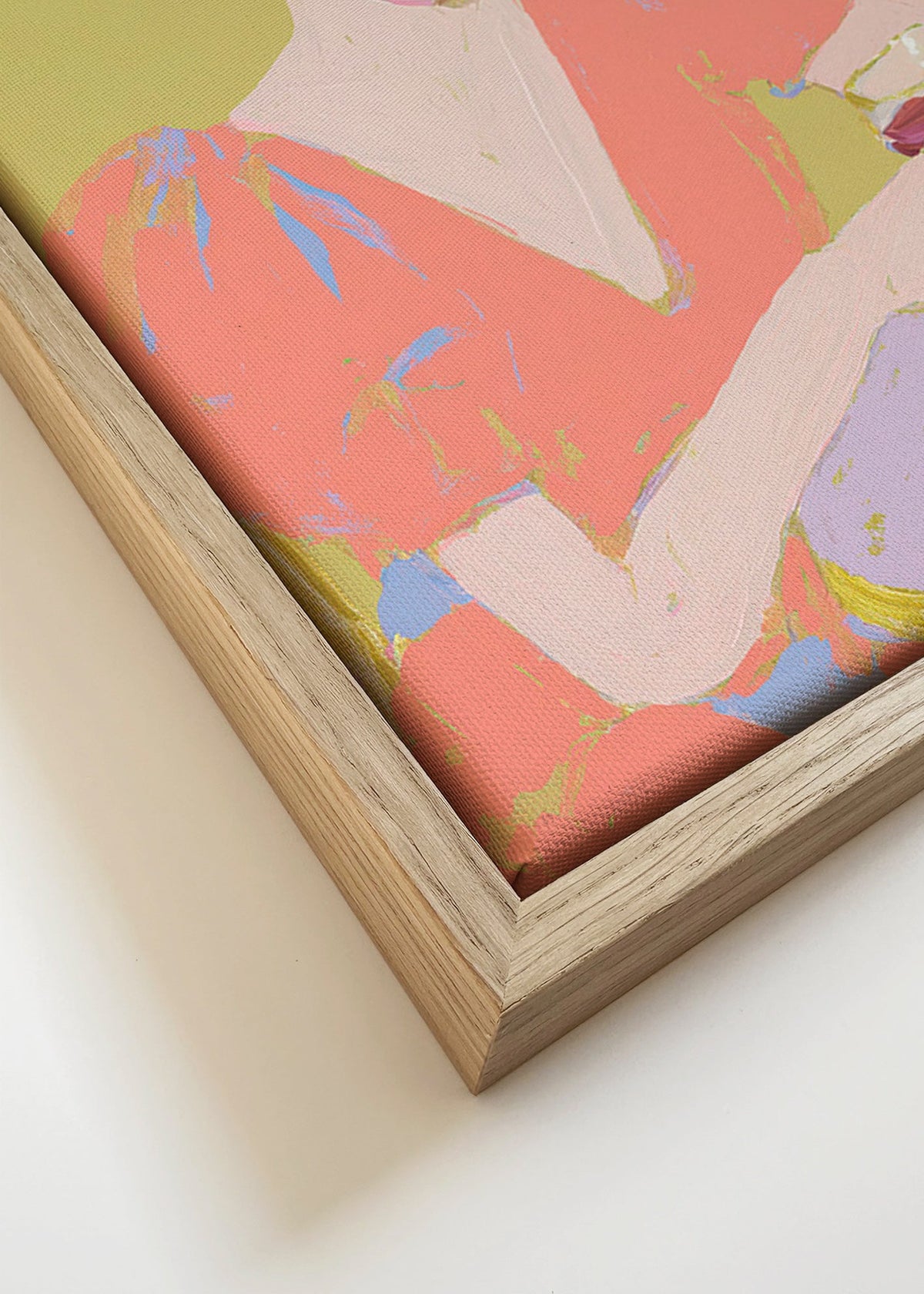Keuken kunst: vrouw met wijnglas in pasteltinten – Canvas detail