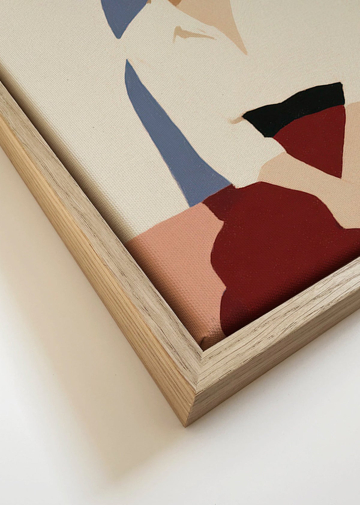 Minimalistische zittende figuur, rustige houding – Canvas detail