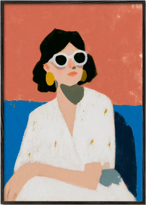 Illustratie vrouw met witte bril – Black Frame
