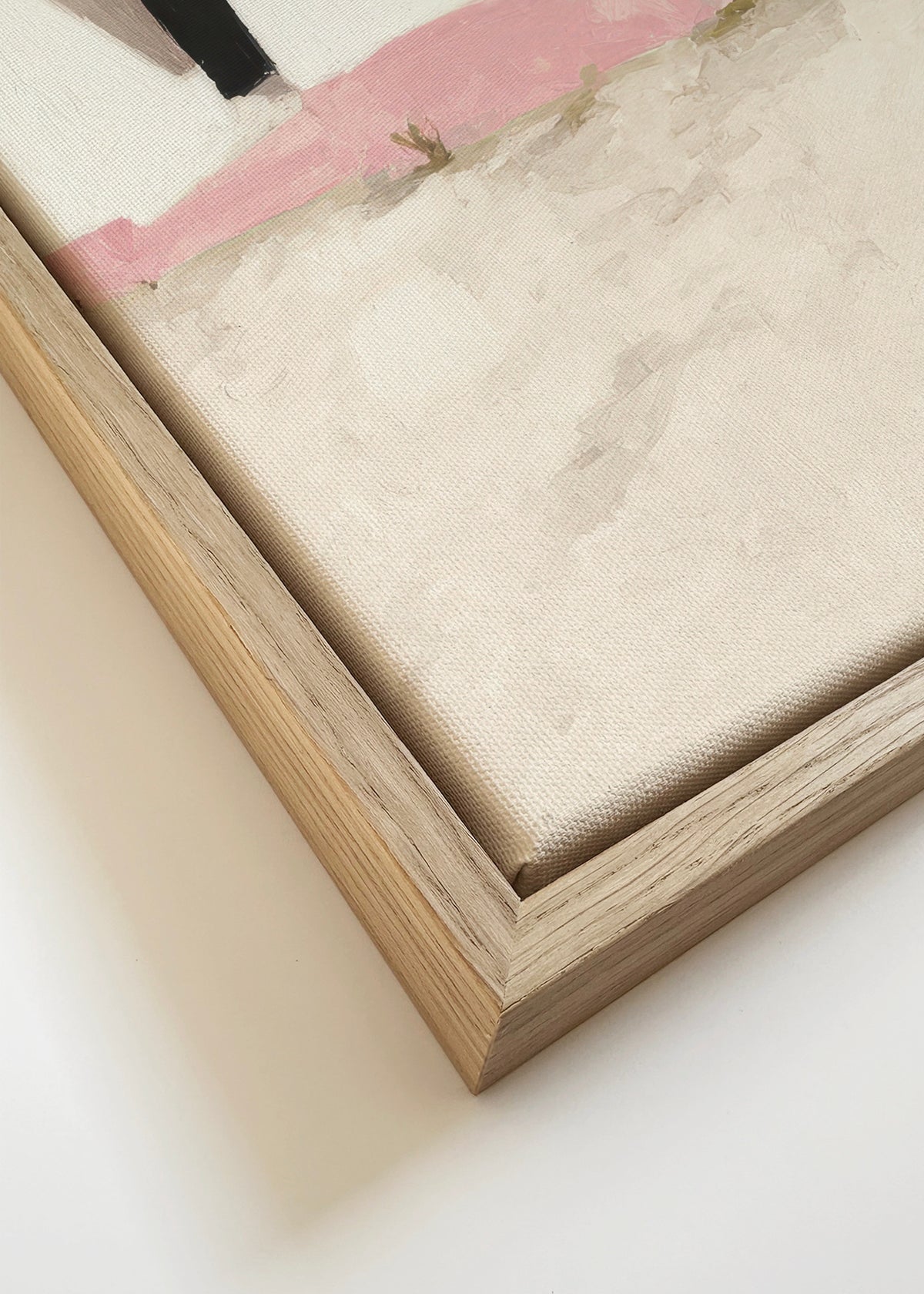 Red Dress, White House - Framed canvas detail