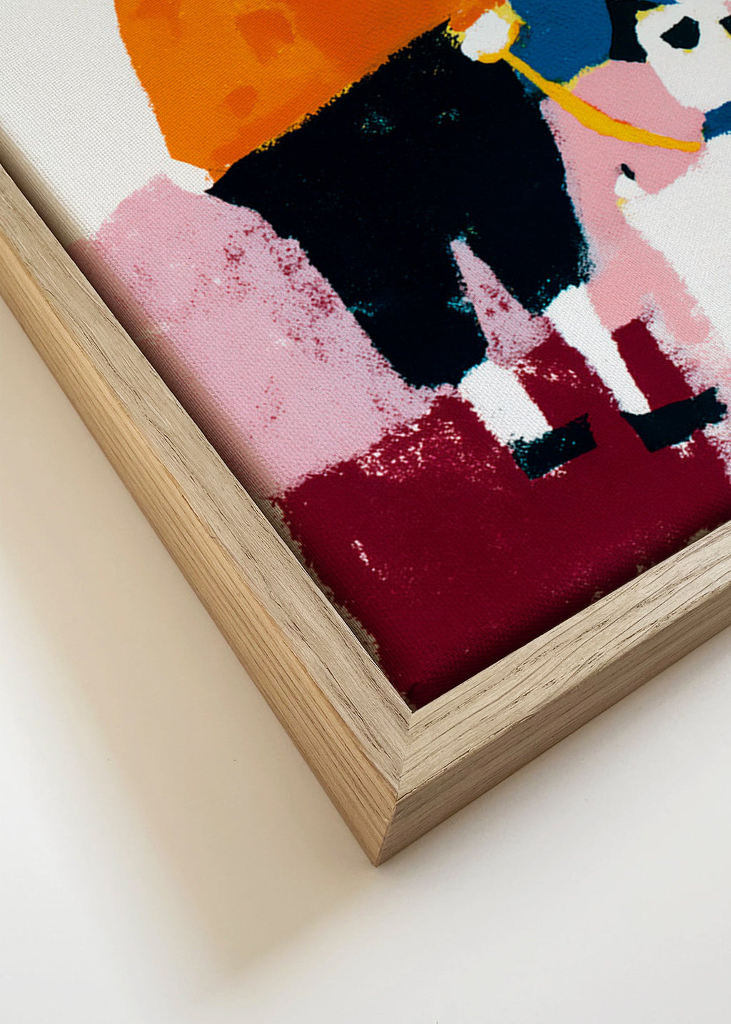 Illustratie ochtendwandeling met hond – Canvas detail