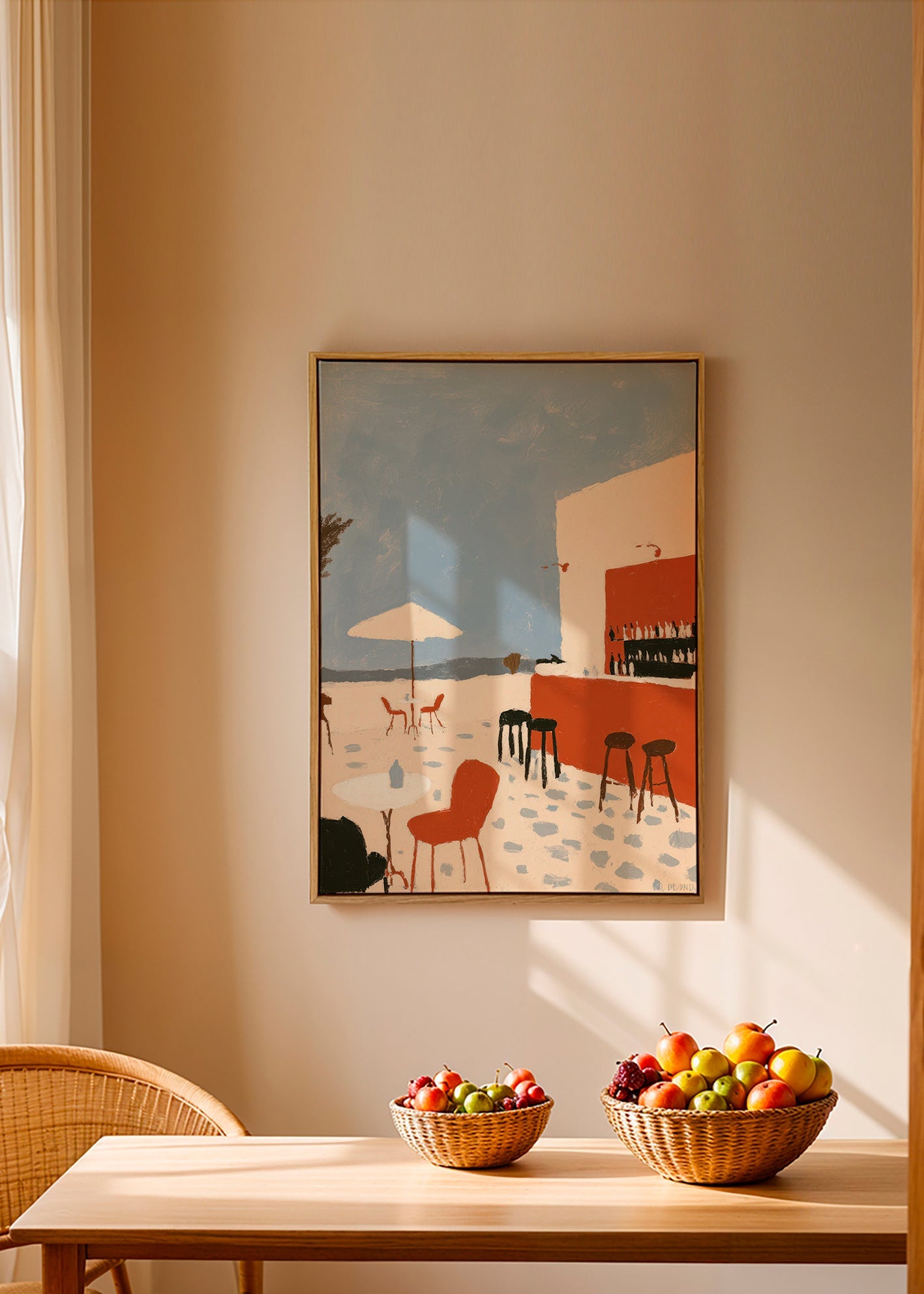 Landschap kunst: minimalistisch kustterras – Canvas1