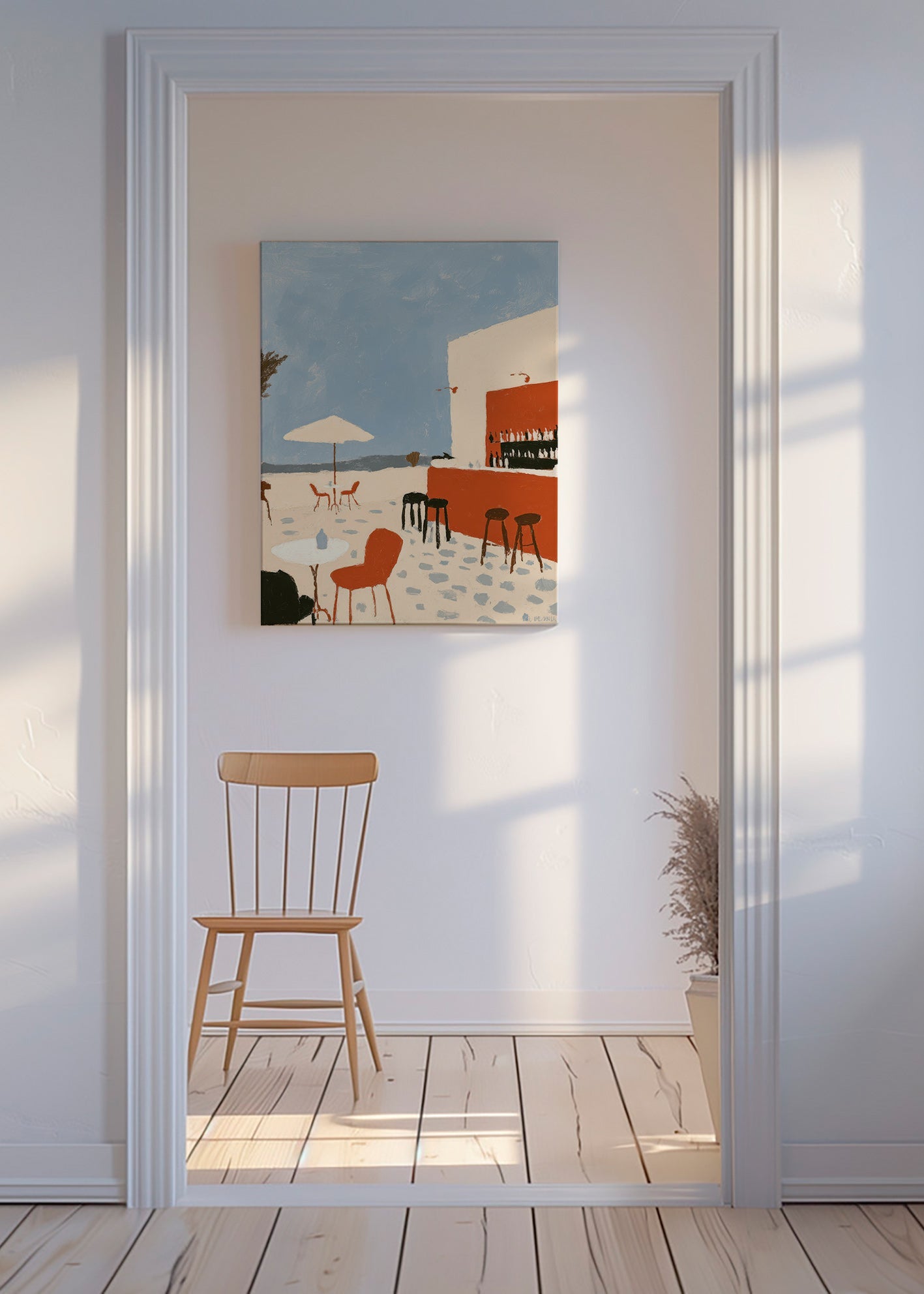 Landschap kunst: minimalistisch kustterras – Canvas