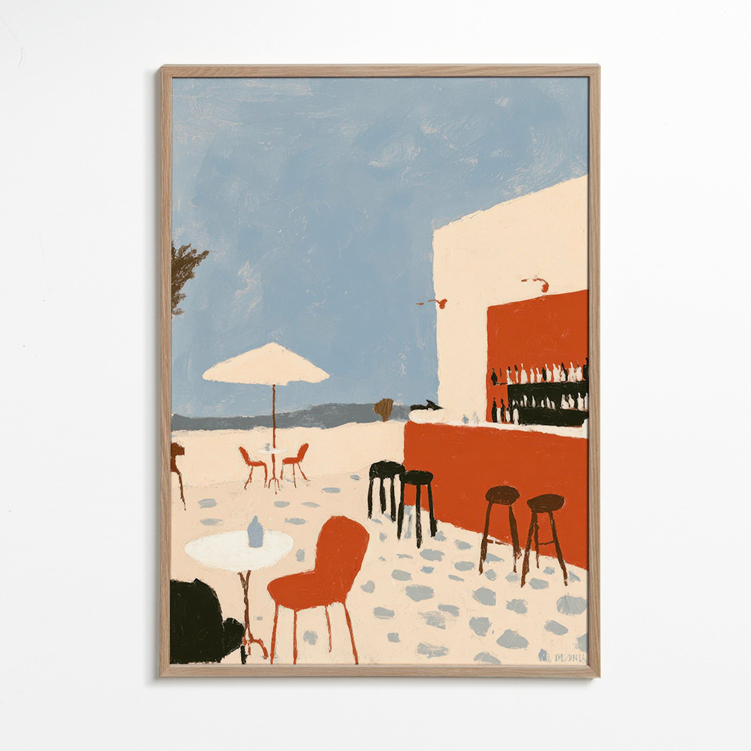 Landschap kunst: minimalistisch kustterras – Oak Frame