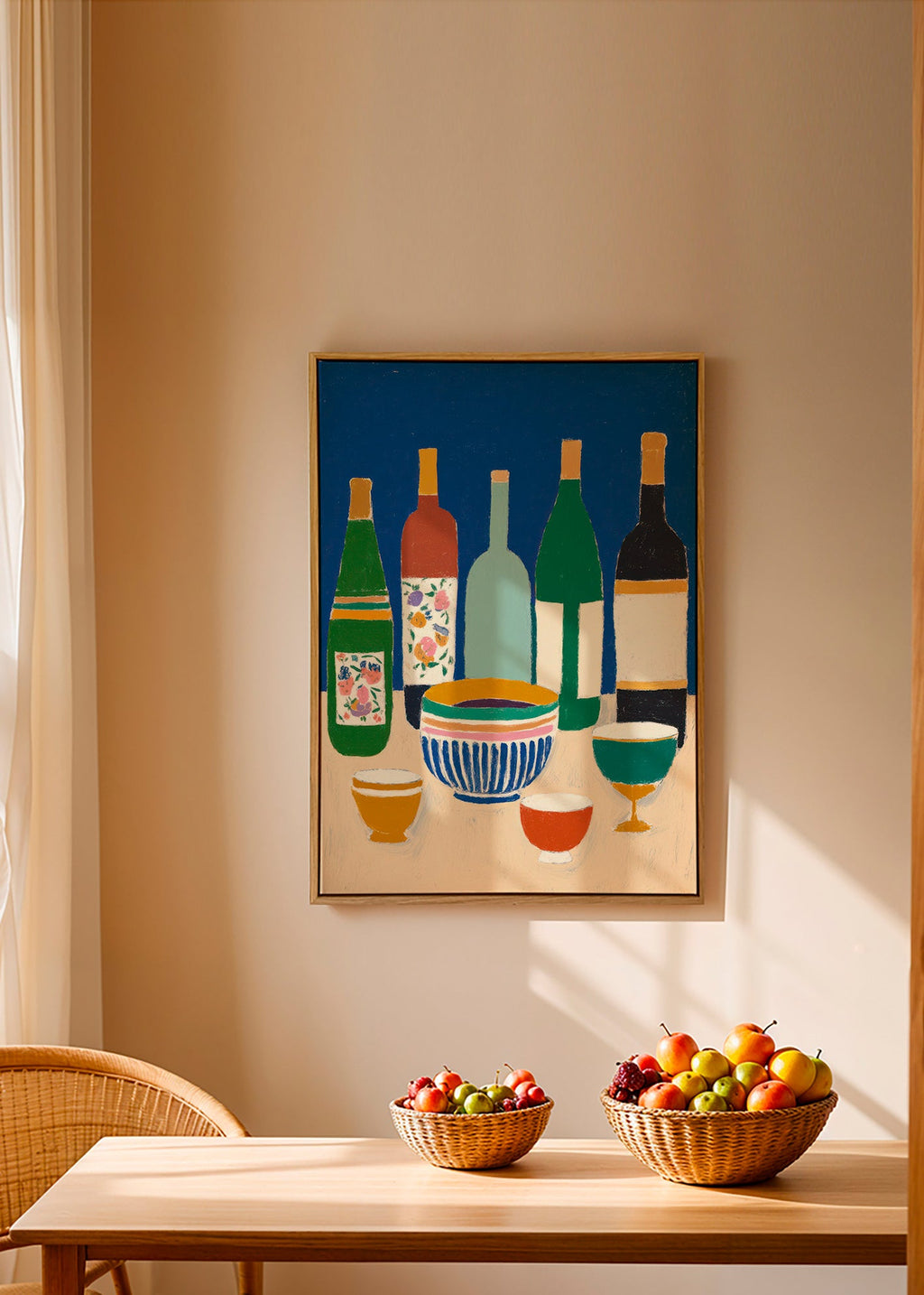 Keuken kunst met flessen en kommen – Canvas1