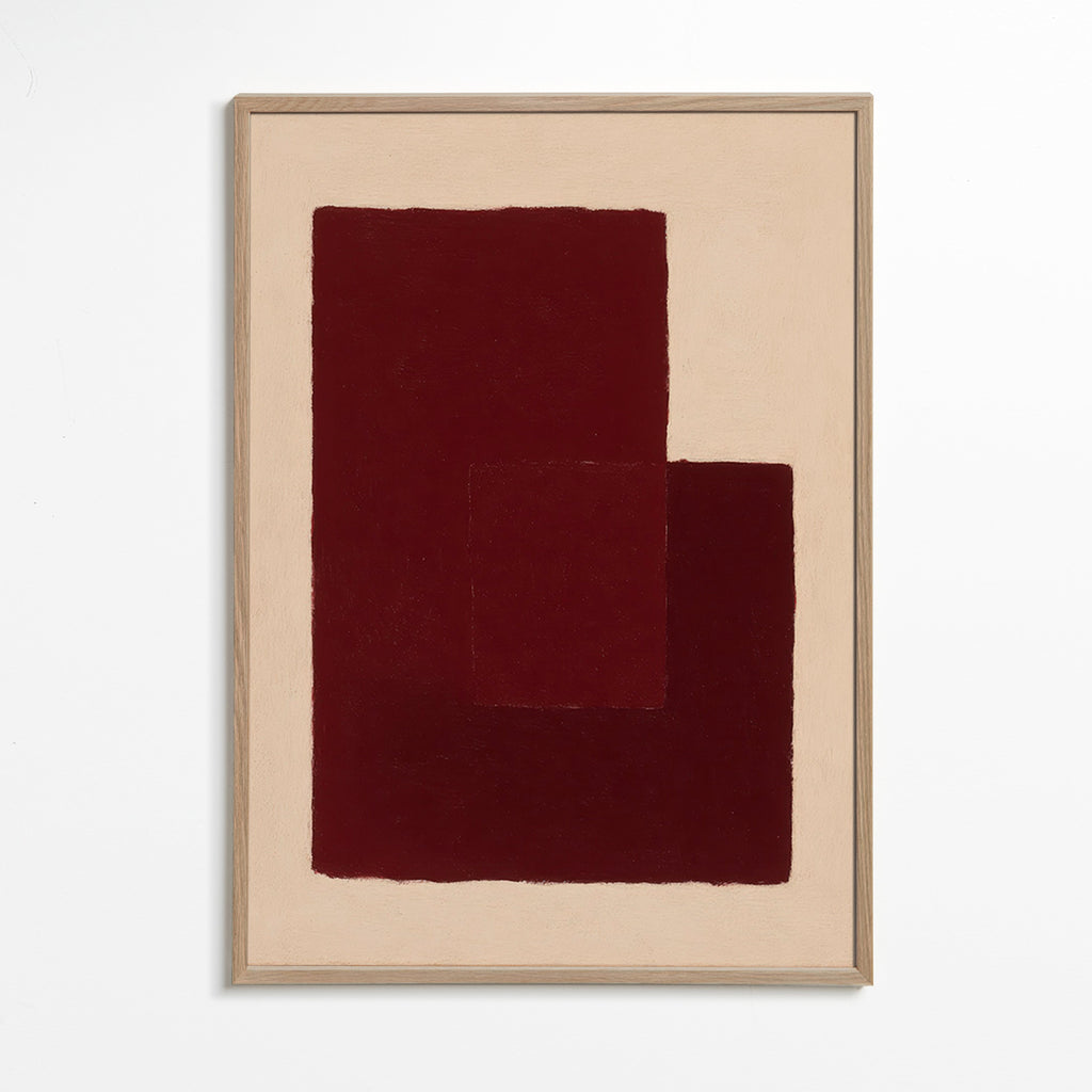 Graniet abstract kunstwerk met gestapelde rechthoeken – Oak Frame