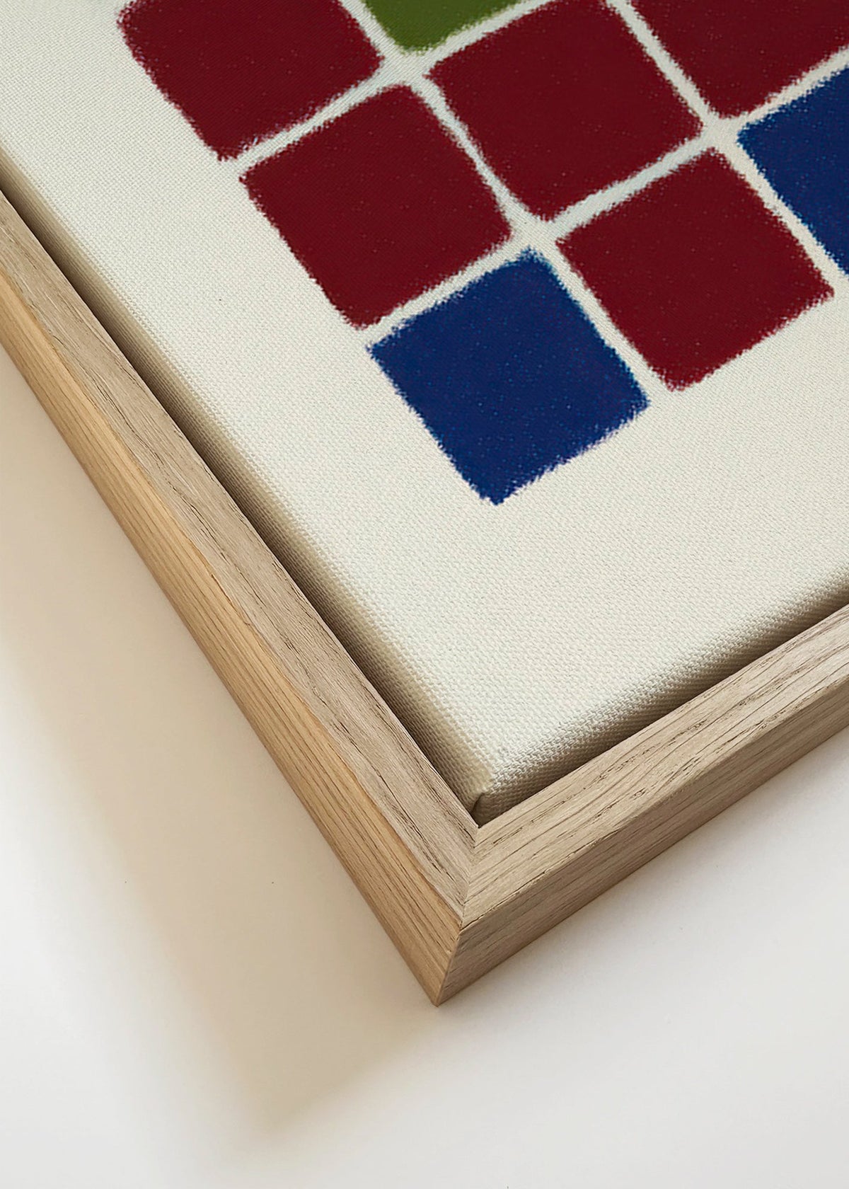 Geometrische poster rooster van getextureerde vierkanten – Canvas detail