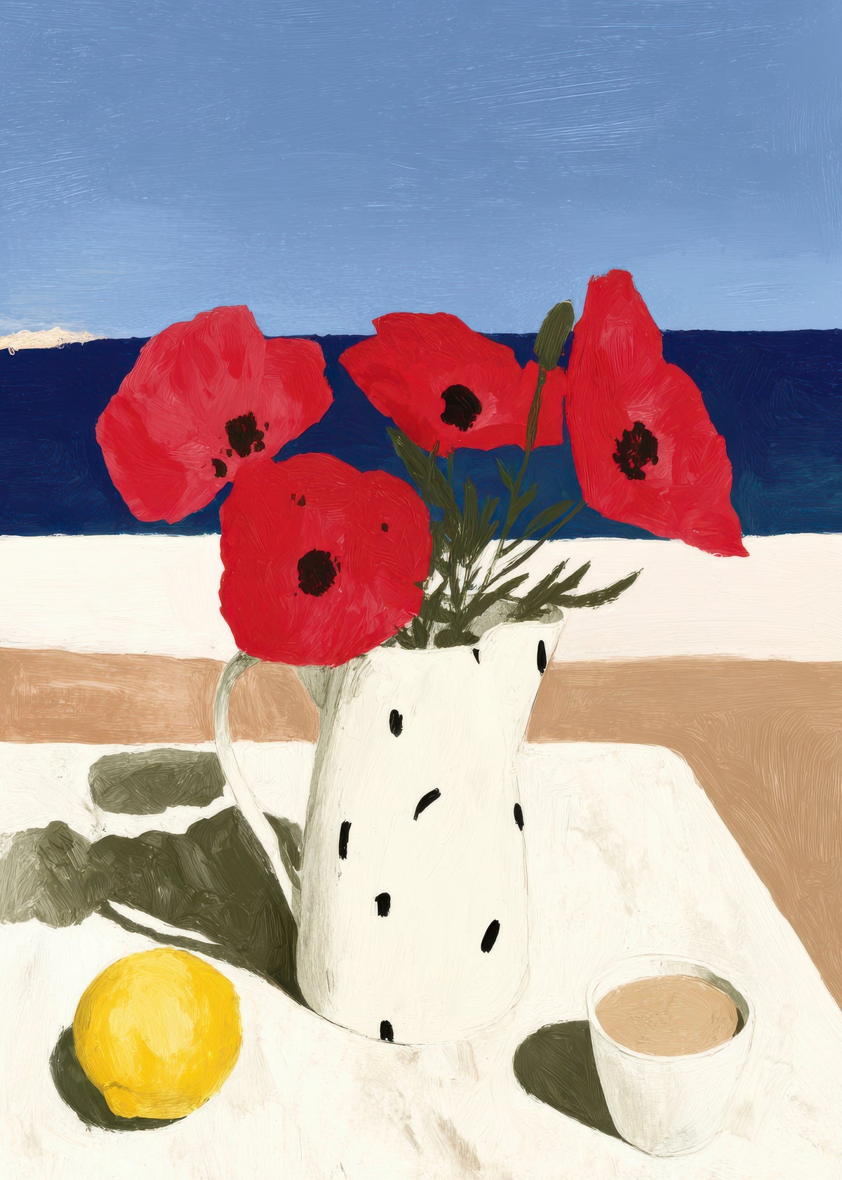 Poppies by the Sea - Unframed art print