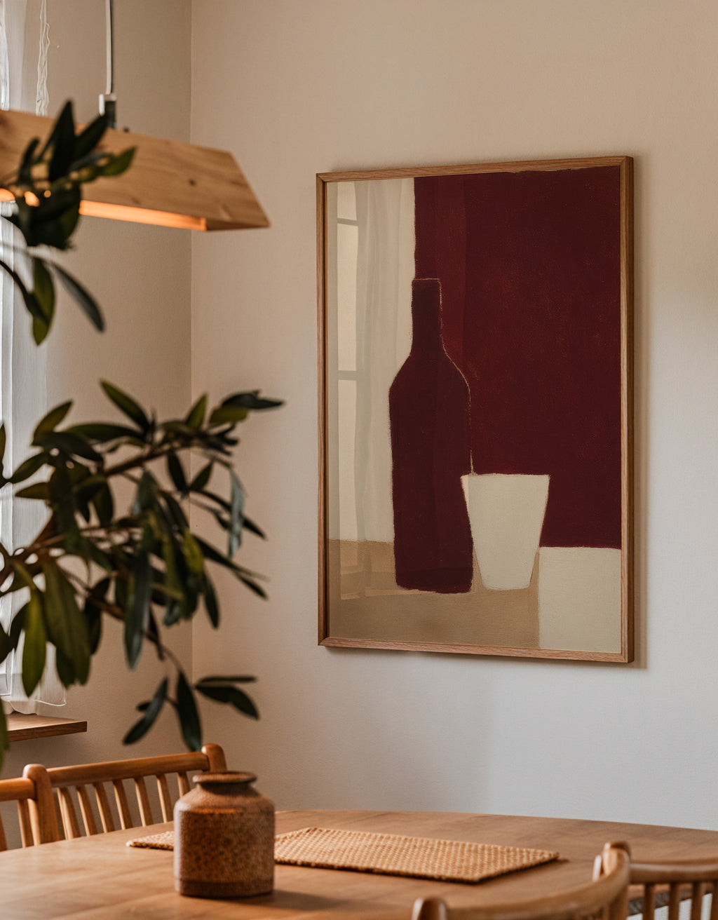 Bottle & Glass - Framed poster detail