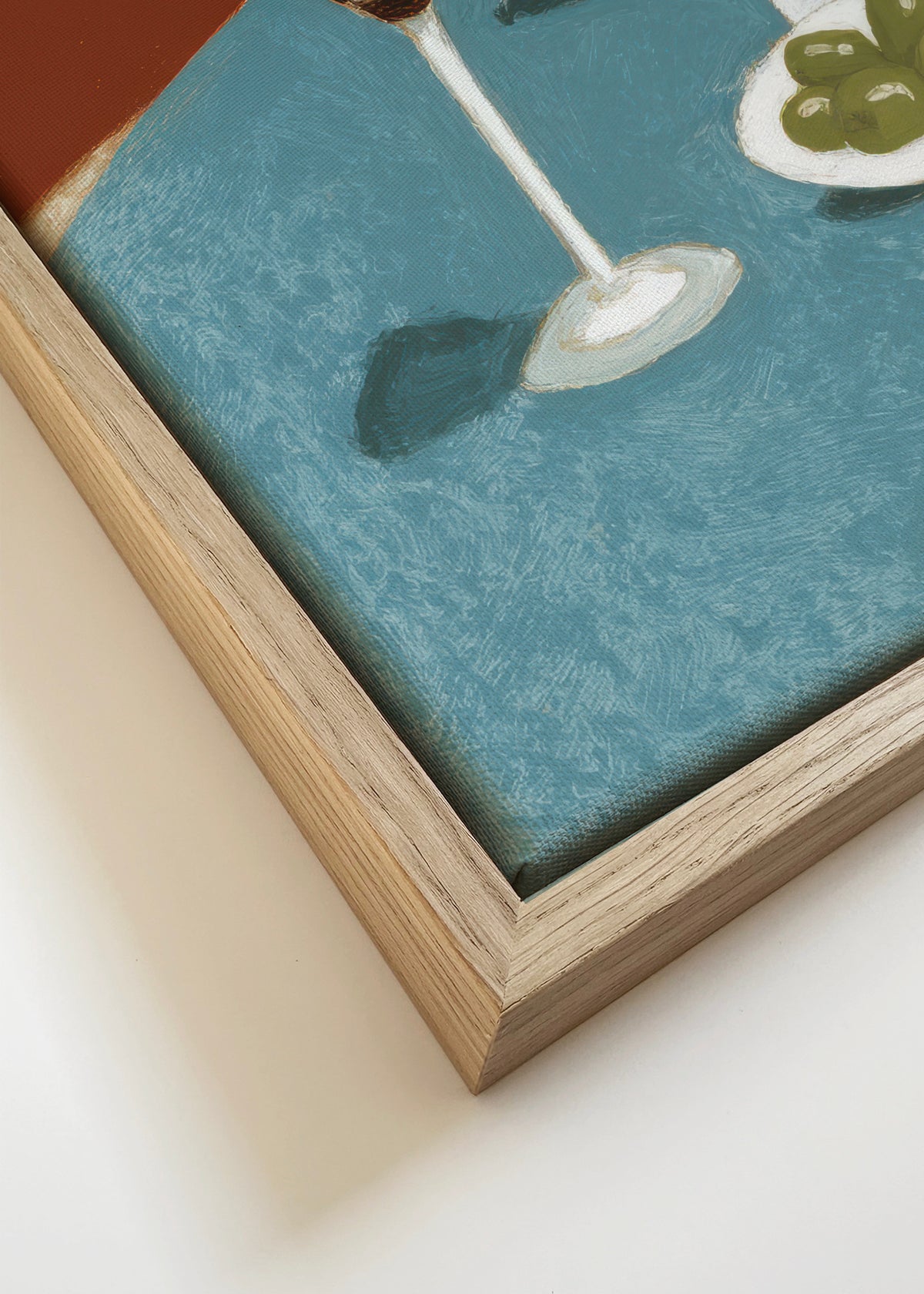 Blue Table Aperitif - Framed canvas detail