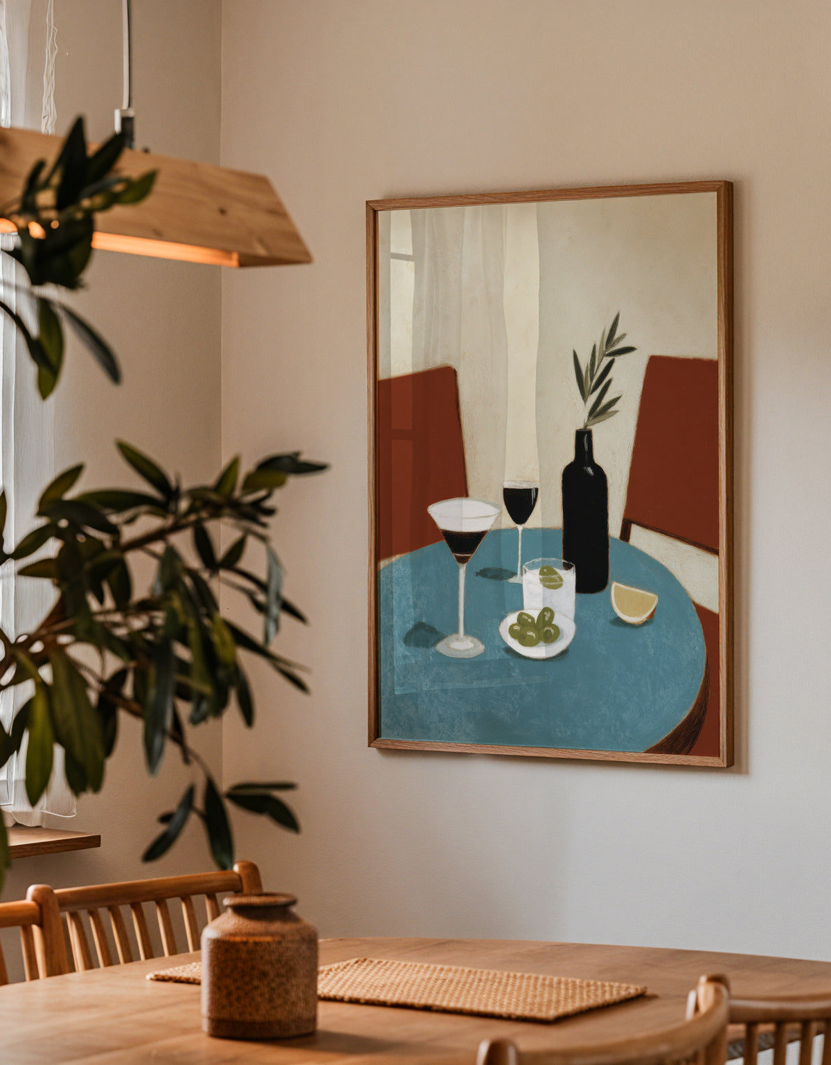 Blue Table Aperitif - Framed poster detail