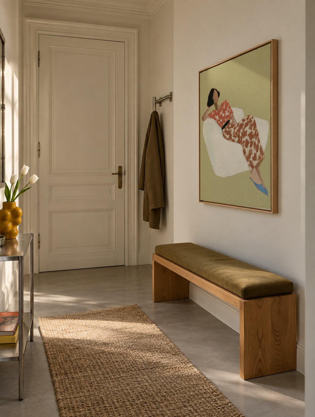 Afternoon Recline - Framed canvas in an interior