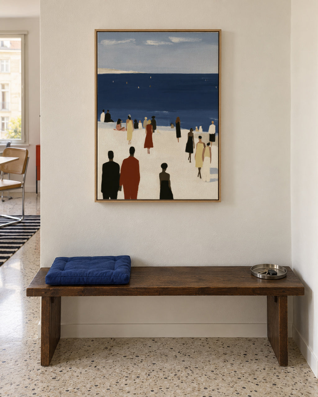 White Shore - Framed canvas in an interior