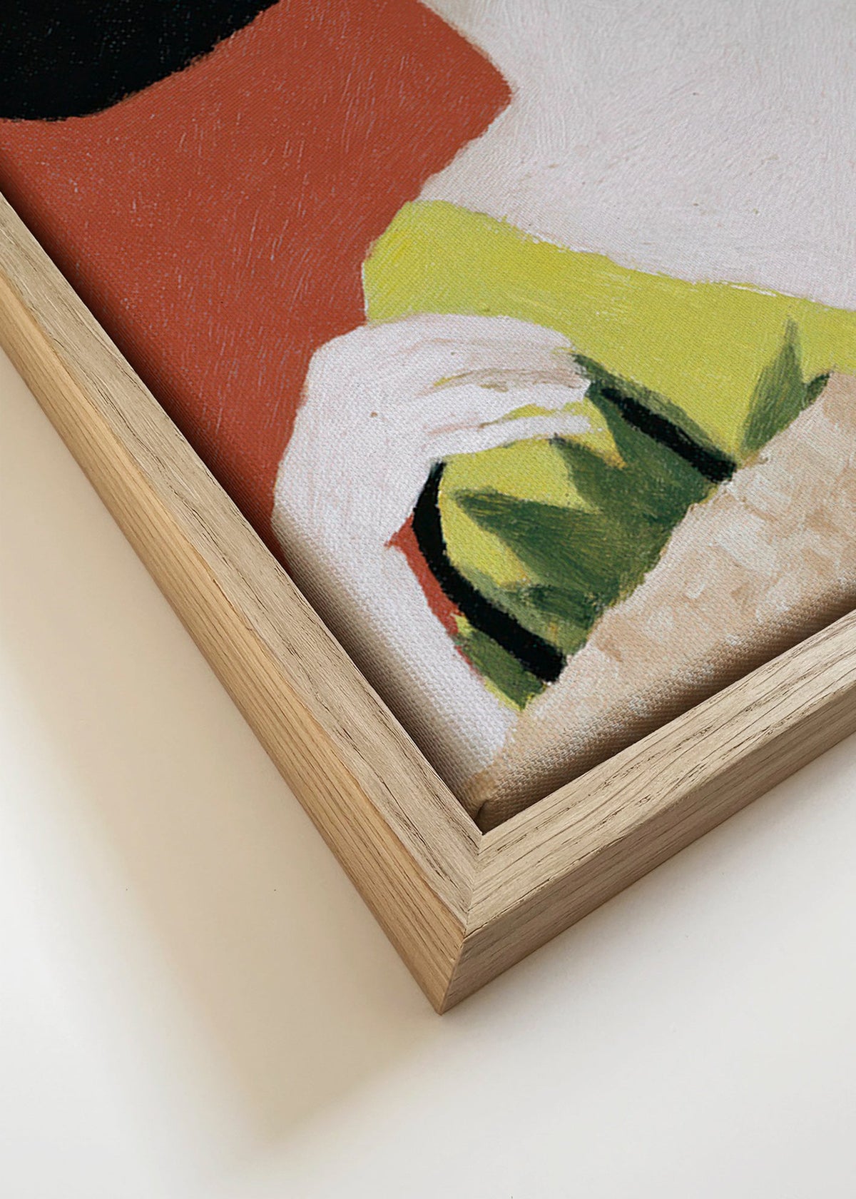 Illustratie vrouw met hoed en mand – Canvas detail