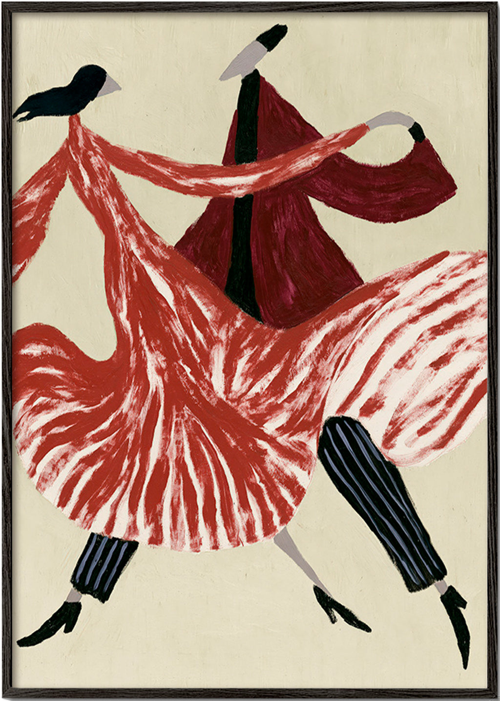 Œuvre abstraite de danseuses en mouvement