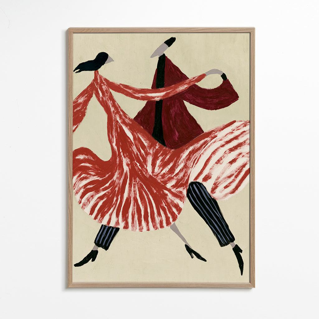 Œuvre abstraite de danseuses en mouvement