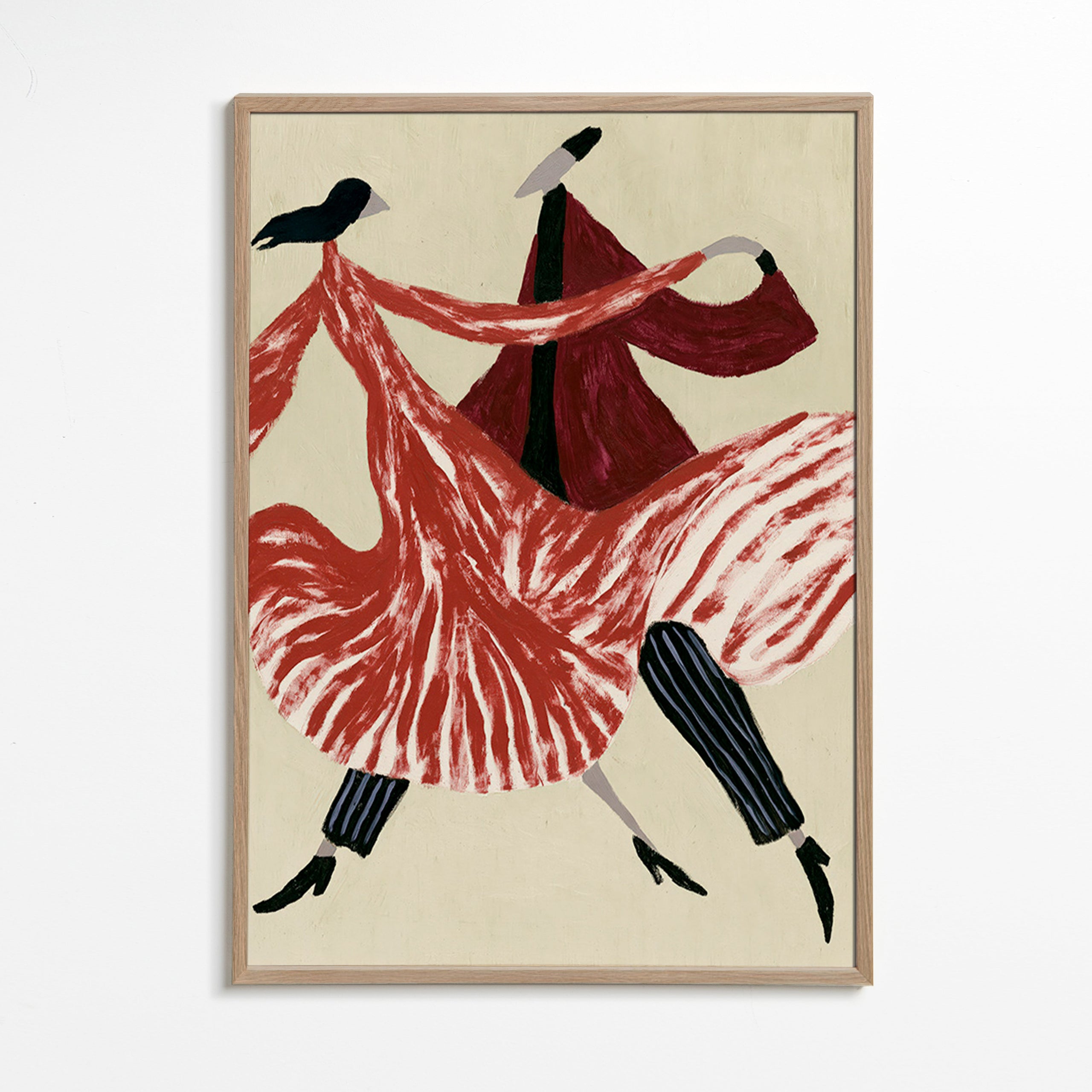 Œuvre abstraite de danseuses en mouvement