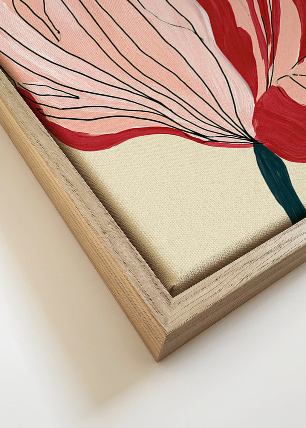 Botanischer Druck: scharlachrote Blütenblätter – Canvas detail