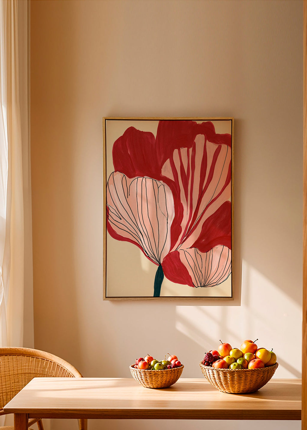 Botanischer Druck: scharlachrote Blütenblätter – Canvas1