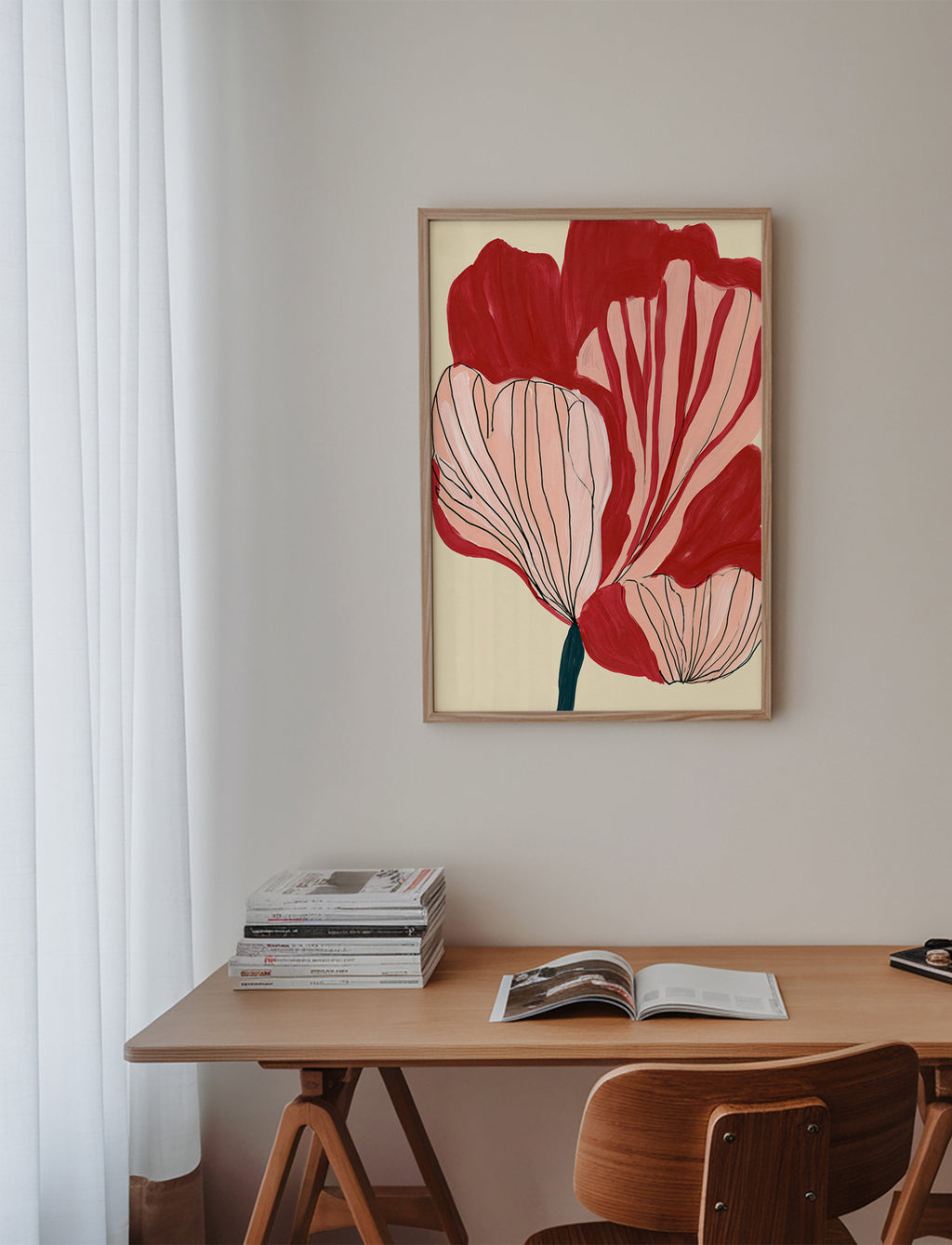 Botanischer Druck: scharlachrote Blütenblätter – Product3
