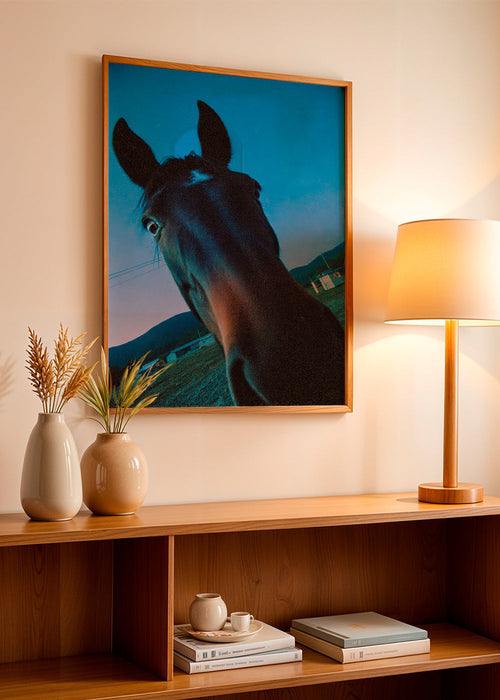 Keuken kunst paard close-up schemering