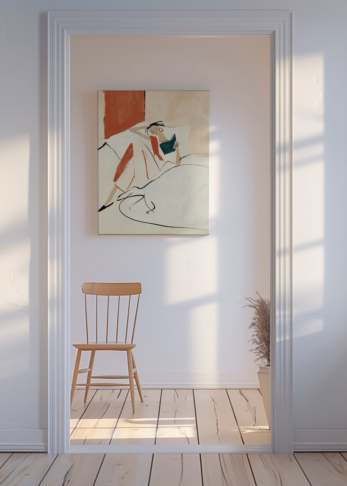 Illustratie vrouw die leest