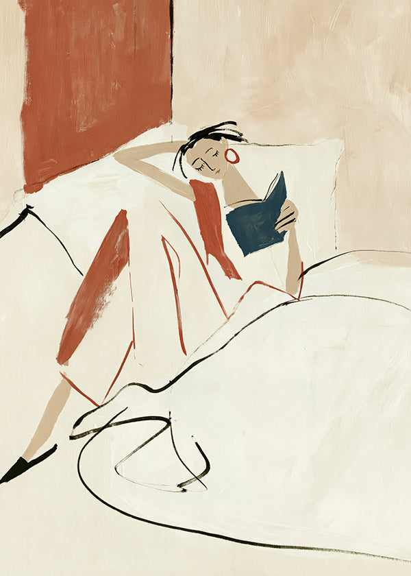 Illustratie vrouw die leest