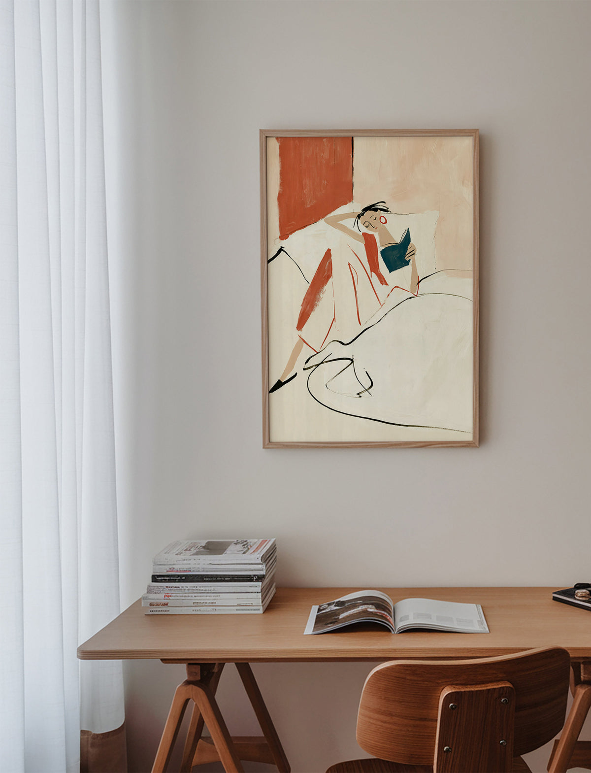 Illustration femme qui lit