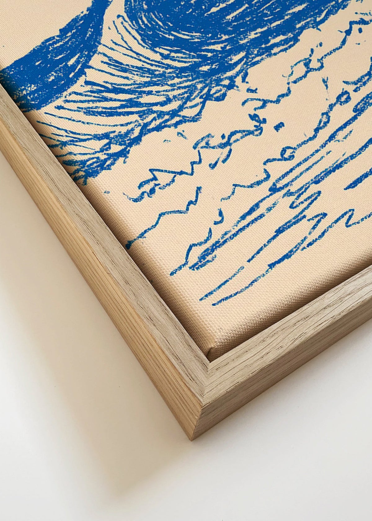 Tableau de paysage avec vague esquissée et voilier