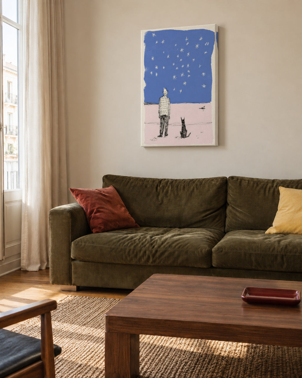 Under the Stars - Unframed canvas in an interior