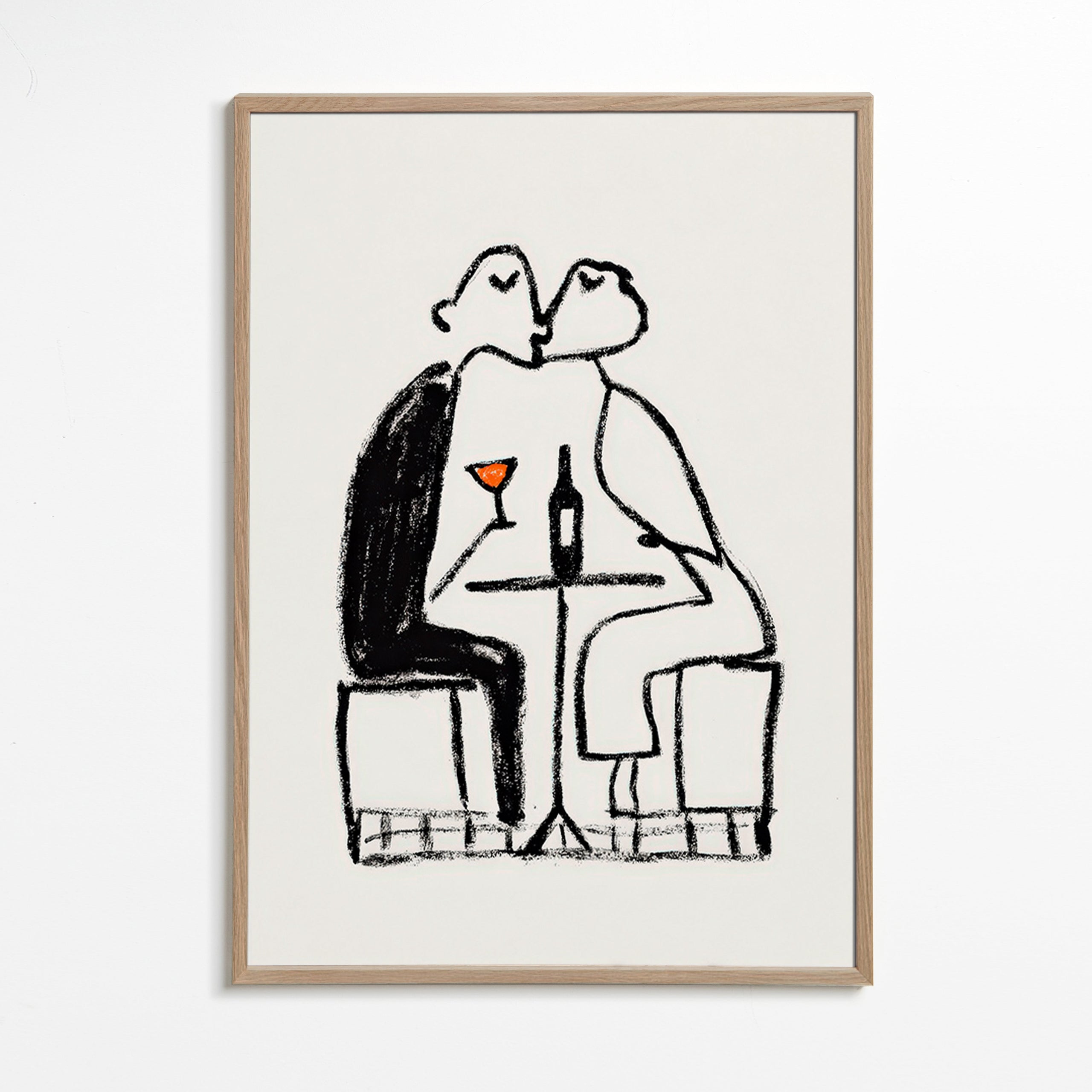 Küchenkunst: Paar mit Wein