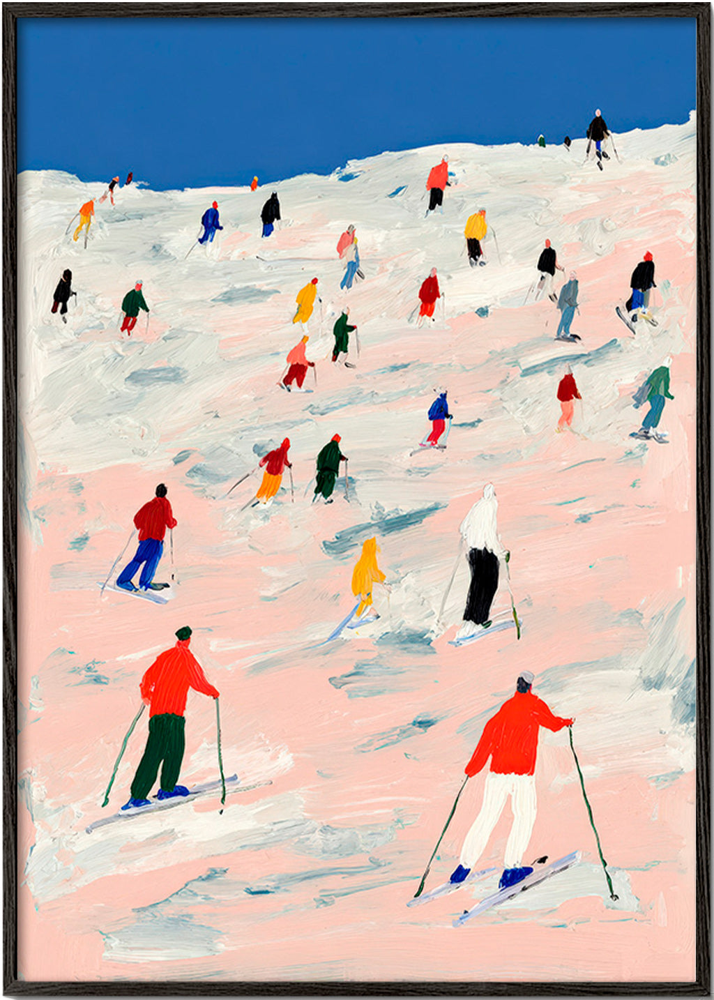 Sportbild Skifahren auf bunter Piste
