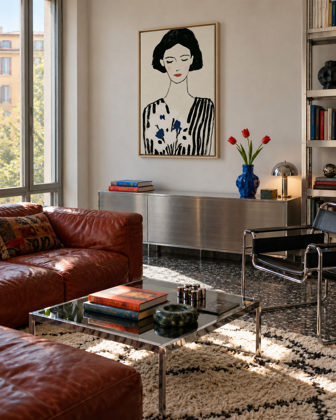 Parisian Portrait - Framed canvas in an interior