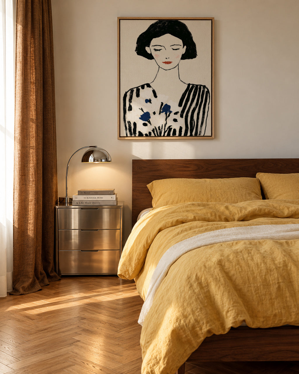 Parisian Portrait - Framed canvas in an interior