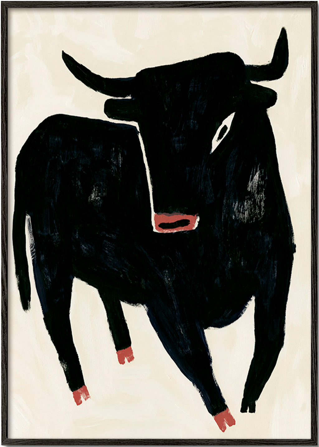 Tableau taureau noir expressif
