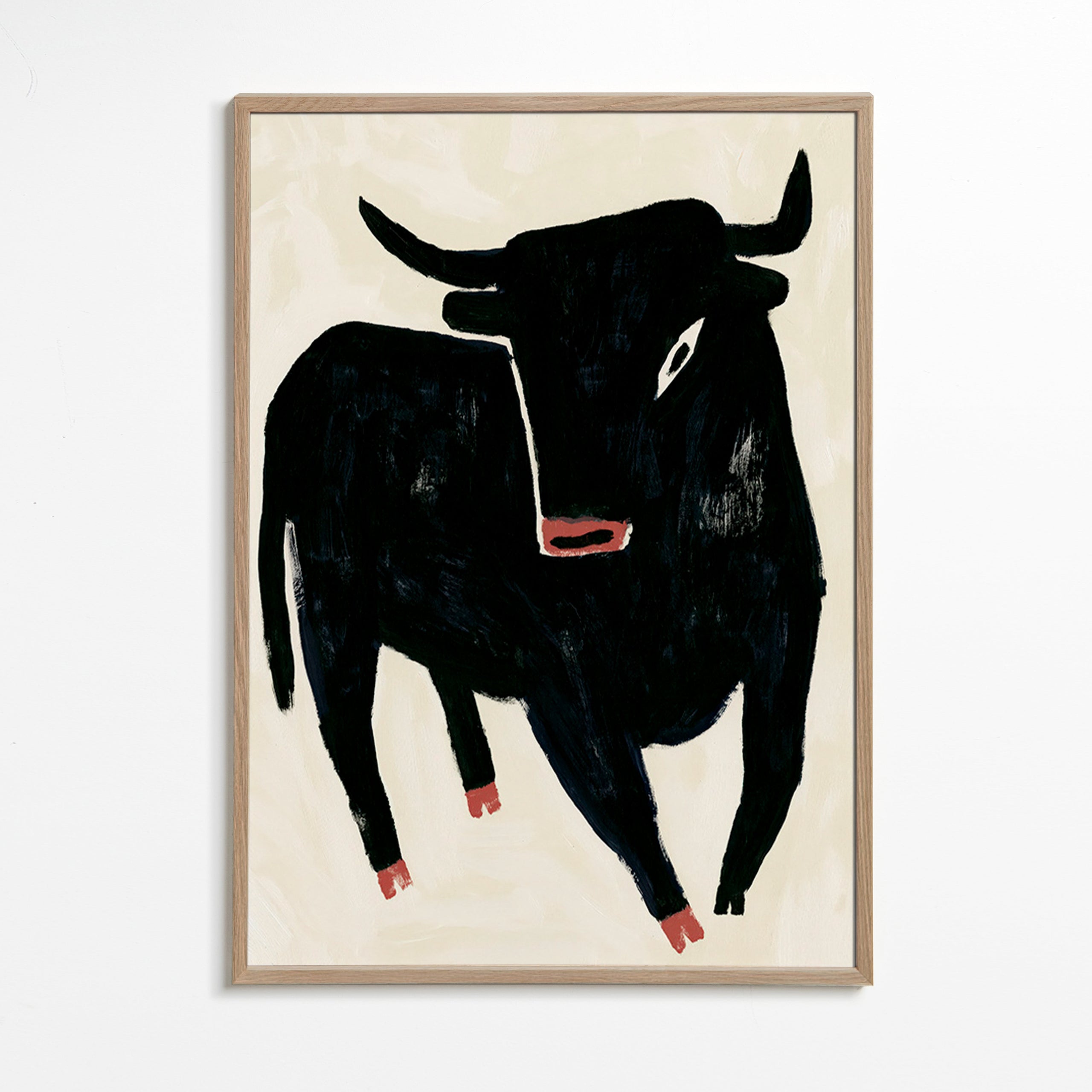 Tableau taureau noir expressif