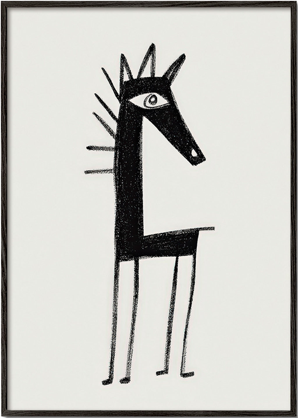 Œuvre créature minimaliste en trait