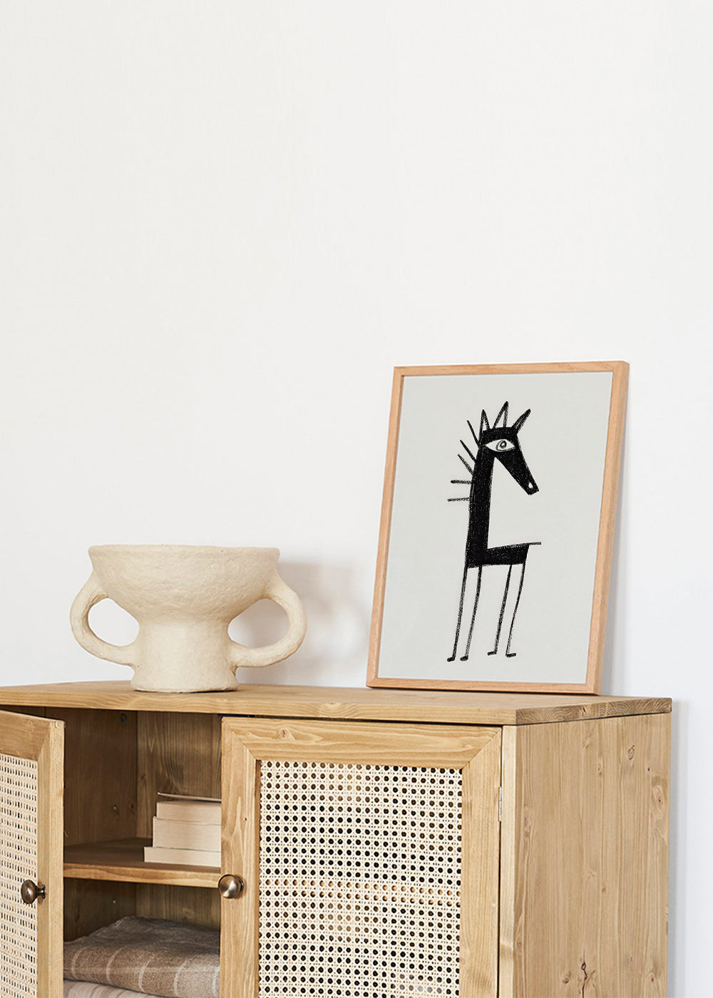 Kunstwerk kleine Kreatur in Linien